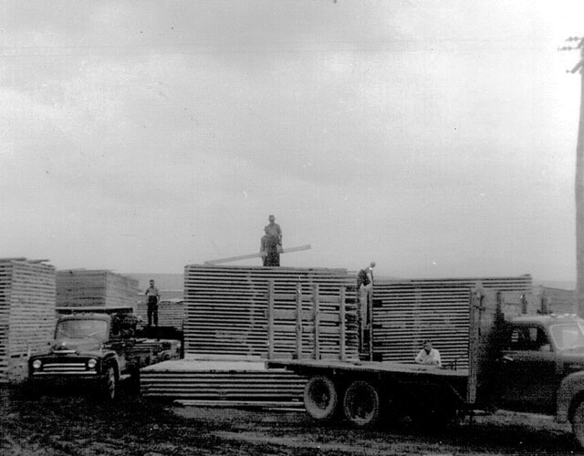 Transport du bois du moulin à scie