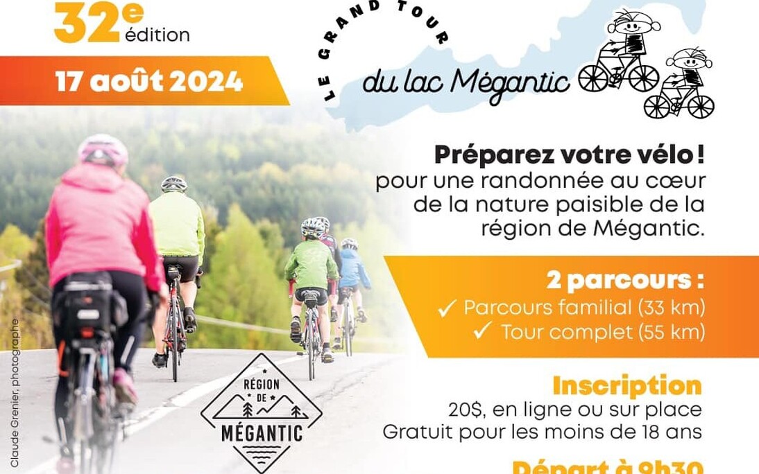Grand tour du lac Mégantic à vélo; 17 août 2024